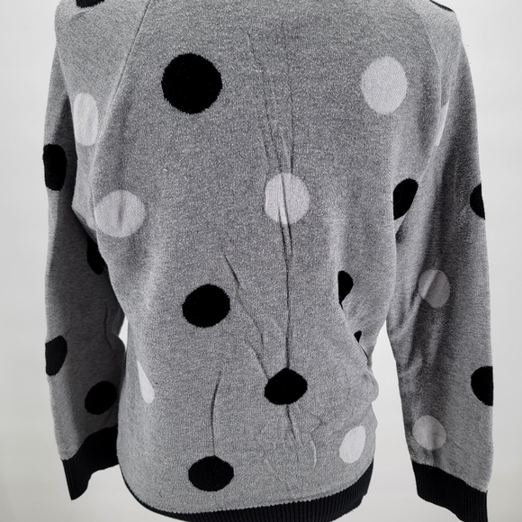 Paper Doll Youth Girls Junior Sz XL 16 Gray Black Round Neck Sweater Dots Sequin - Picture 5 of 8